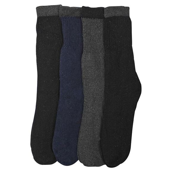 Black Gray & Navy Blue Mens Winter Thermal 4 Pack Socks - Picture 6 of 6